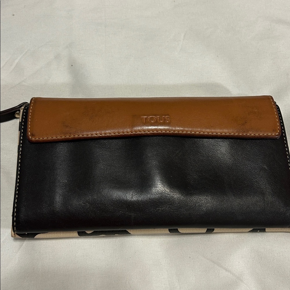 🐺 Tous brown cream wallet